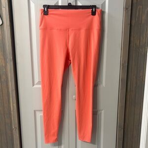 EUC All in Motion Highlighter Orange High-Waist Leggings XXL 25” inseam